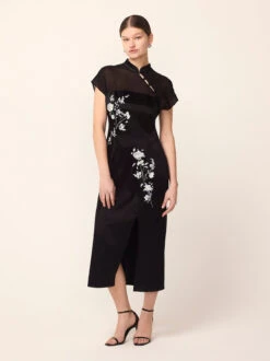 Clio Black Embroidered Midi Dress -Kitri Studio clio black embroidered midi dress by kitri studio 46356347945260