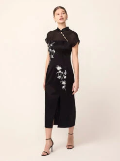 Clio Black Embroidered Midi Dress -Kitri Studio clio black embroidered midi dress by kitri studio 46356348076332