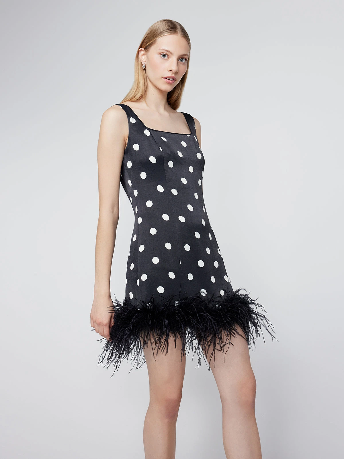 Edina Black Polka Dot Mini Dress 2 Edina Black Polka Dot Mini Dress - Image 2