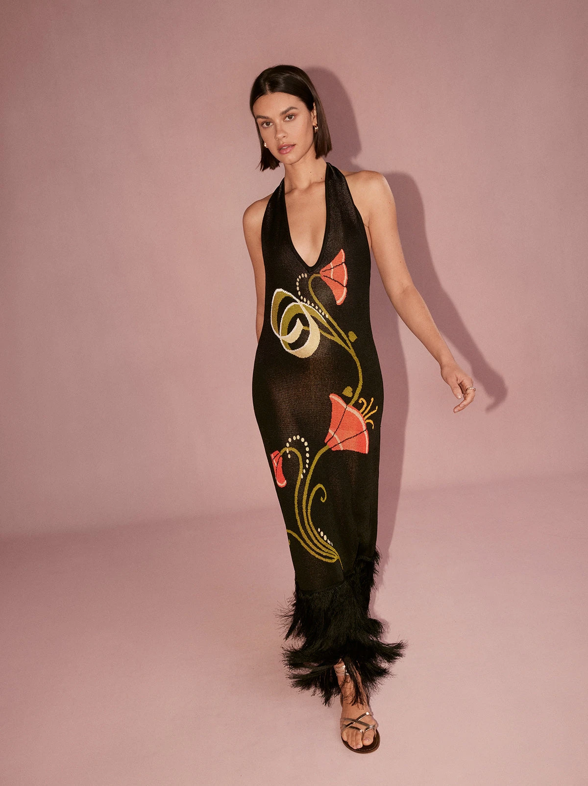 Georgia Intarsia Knit Halter Dress 2 Georgia Intarsia Knit Halter Dress - Image 2