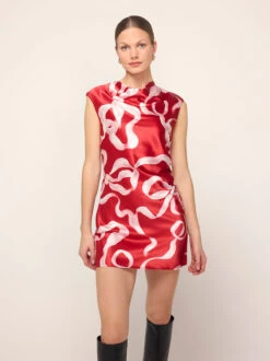 Kitri Studio 24 Kitri Studio -Kitri Studio hessa red ribbon print mini dress by kitri studio 46356558709036