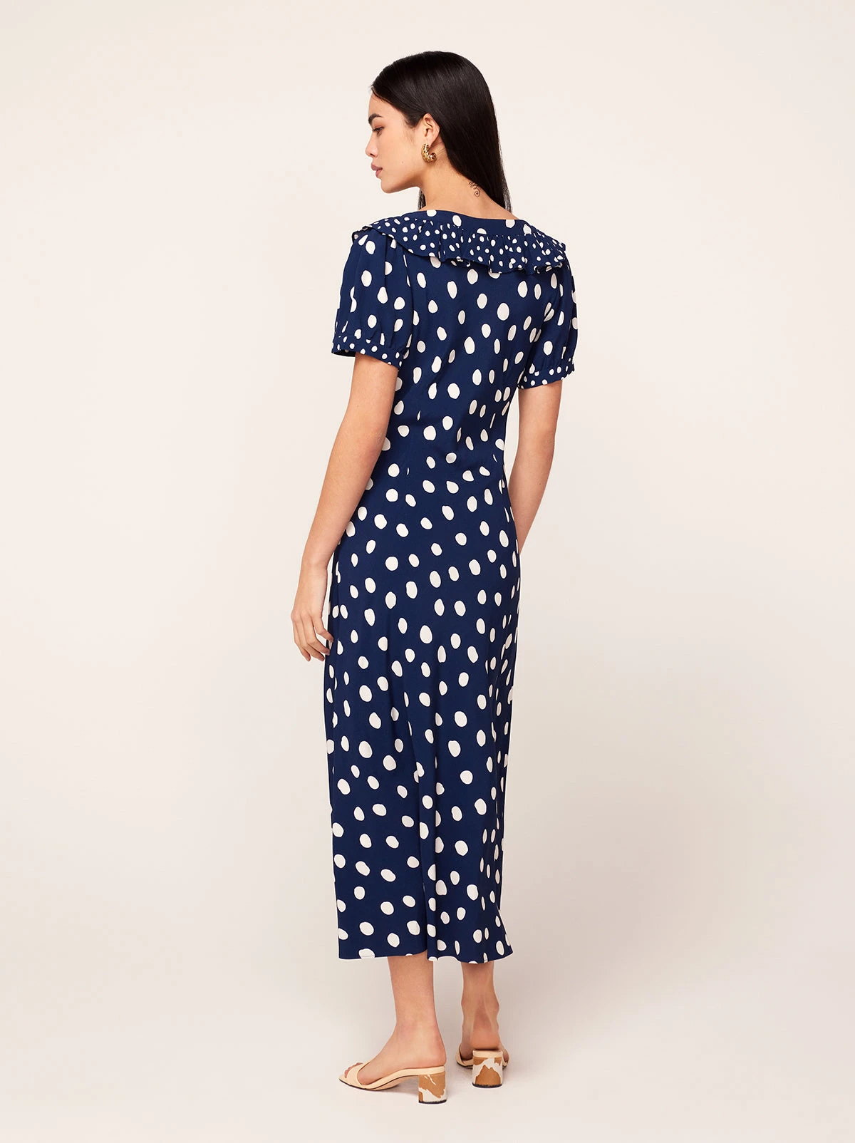 Hilda Mixed Polka Dot Midi Dress 5 Hilda Mixed Polka Dot Midi Dress - Image 5