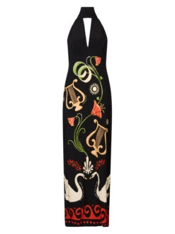 Jacquetta Black Cygnus And Lyra Print Halterneck Maxi Dress 11 Jacquetta Black Cygnus And Lyra Print Halterneck Maxi Dress -Kitri Studio jacquetta black cygnus and lyra print halterneck maxi dress by kitri studio 45097674572076