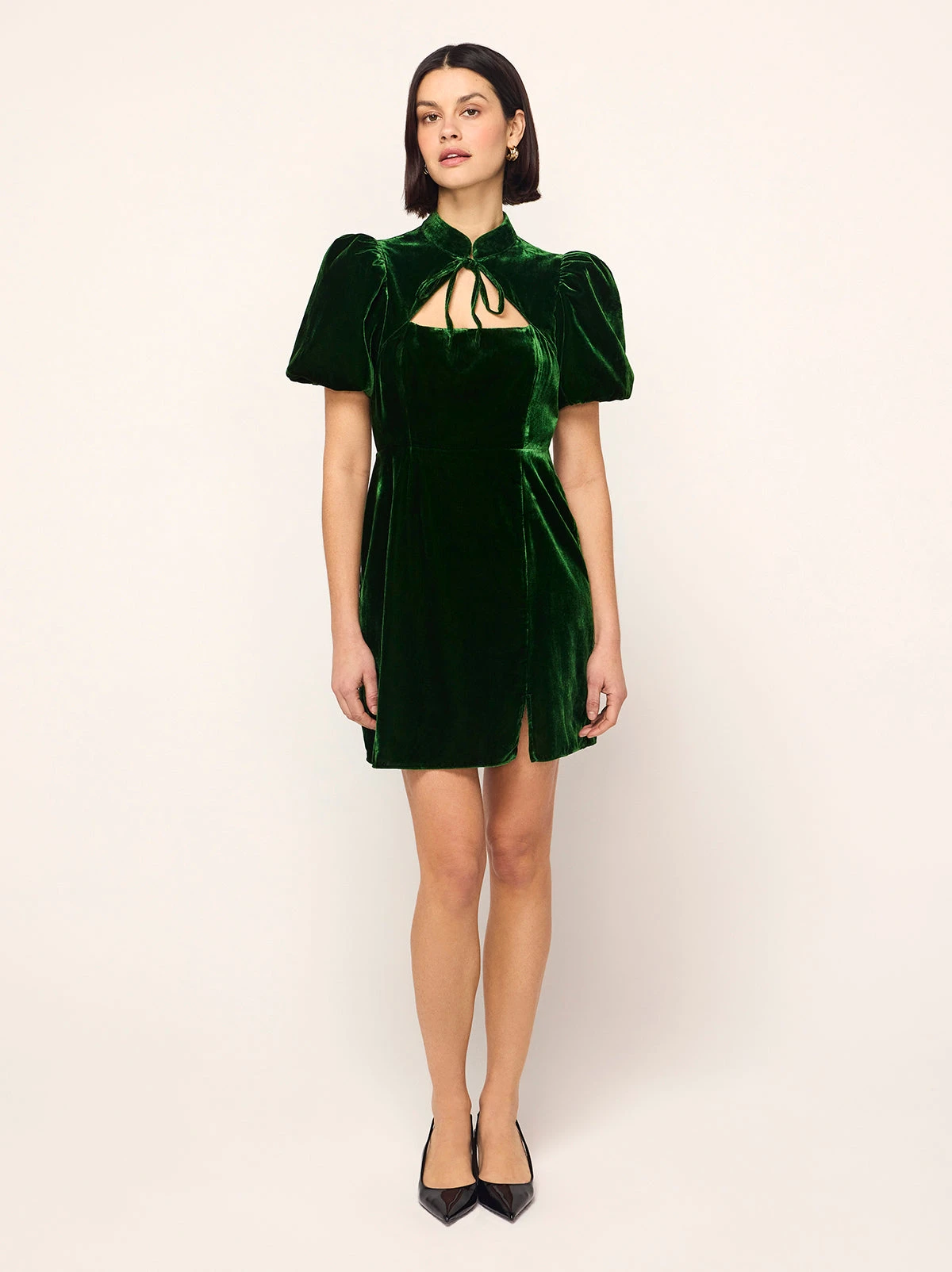 Josette Green Velvet Mini Dress 2 Josette Green Velvet Mini Dress - Image 2