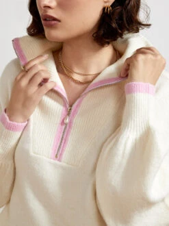 Lorna Ivory Alpaca Blend Zip Collar Sweater 17 Lorna Ivory Alpaca Blend Zip Collar Sweater -Kitri Studio lorna ivory alpaca blend zip collar sweater by kitri studio 29512292335667