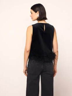 Lou Lou Black Velvet Feather Top 9 Lou Lou Black Velvet Feather Top -Kitri Studio lou lou black velvet feather top by kitri studio 46357295989036