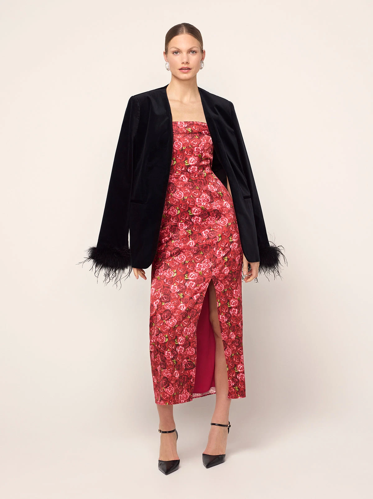 Marcelle Red Roses Print Dress 5 Marcelle Red Roses Print Dress - Image 5