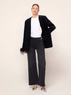 Marlene Black Velvet Feather Blazer 13 Marlene Black Velvet Feather Blazer -Kitri Studio marlene black velvet feather blazer by kitri studio 46357356478764