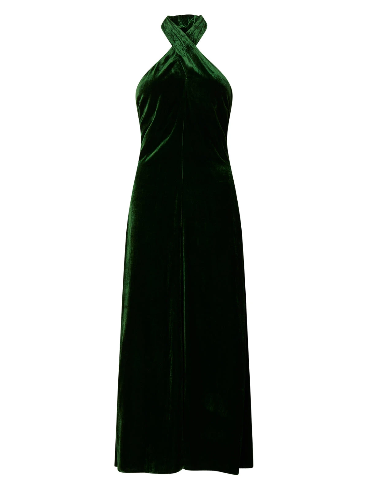 Neve Green Velvet Halter Dress 8 Neve Green Velvet Halter Dress - Image 8