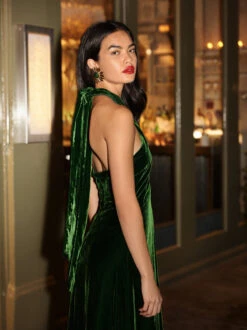 Neve Green Velvet Halter Dress 10 Neve Green Velvet Halter Dress -Kitri Studio neve green velvet halter dress by kitri studio 43175414956332