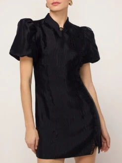 Philippa Black Moire Mini Dress 6 Philippa Black Moire Mini Dress -Kitri Studio philippa black moire mini dress by kitri studio 44142459191596