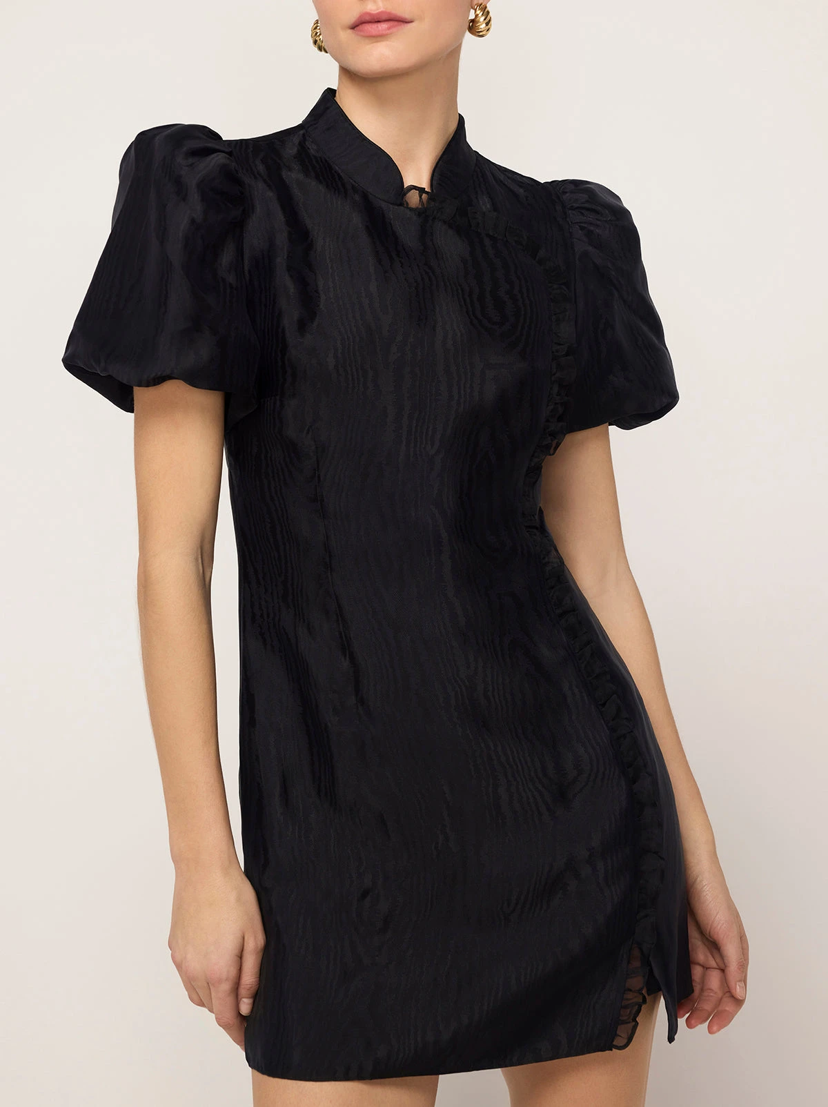 Philippa Black Moire Mini Dress 3 Philippa Black Moire Mini Dress - Image 3