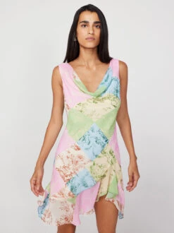 Roberta Patched Toile De Jouy Mini Dress -Kitri Studio roberta patched toile de jouy mini dress by kitri studio 44129254670636