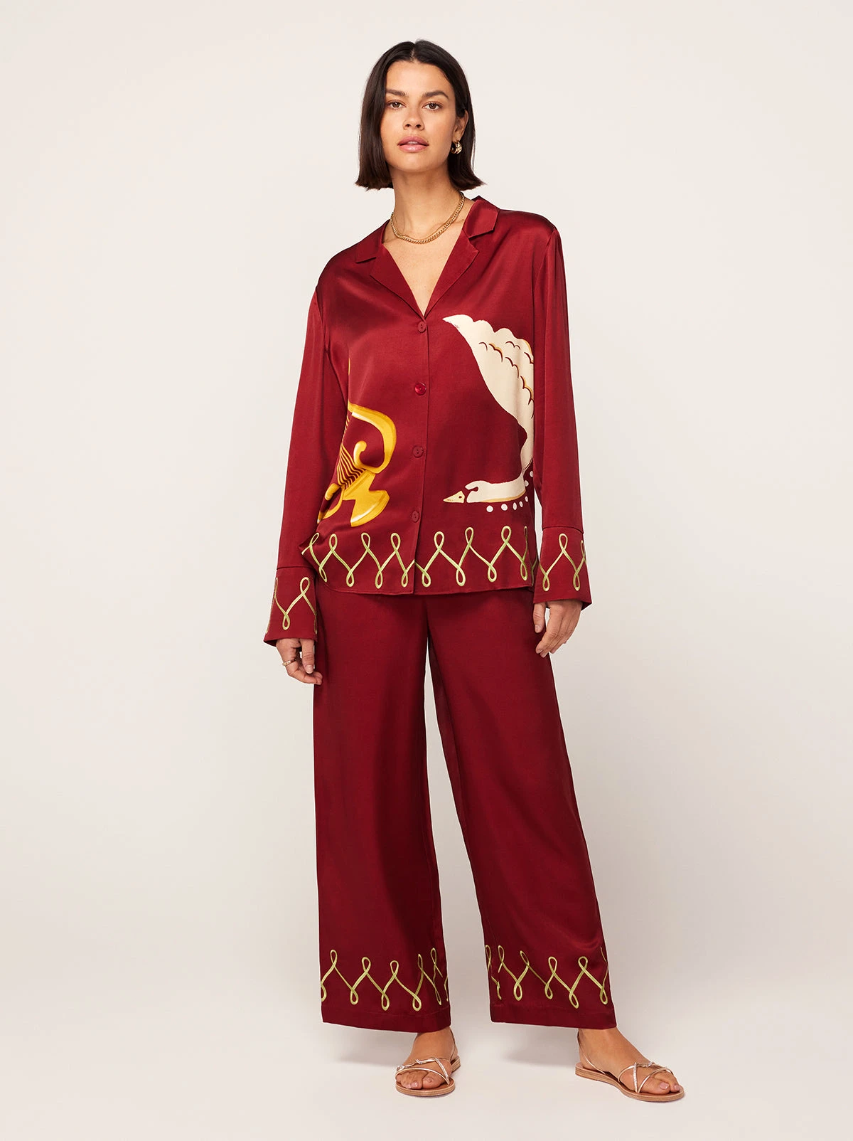 Romina Merlot Cygnus And Lyra Embroidered Trousers 2 Romina Merlot Cygnus And Lyra Embroidered Trousers - Image 2