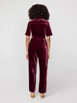 Serena Burgundy Velvet Jumpsuit 8 Serena Burgundy Velvet Jumpsuit -Kitri Studio serena burgundy velvet jumpsuit by kitri studio 42460389277996