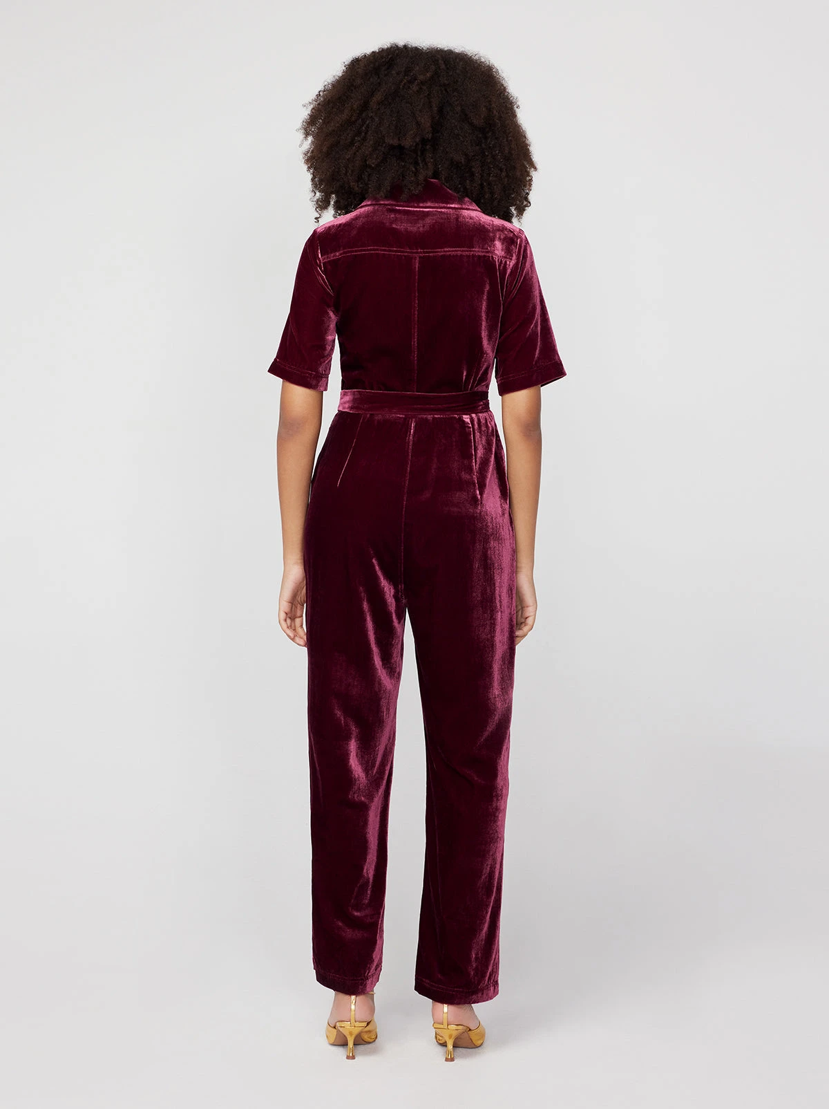 Serena Burgundy Velvet Jumpsuit 4 Serena Burgundy Velvet Jumpsuit - Image 4