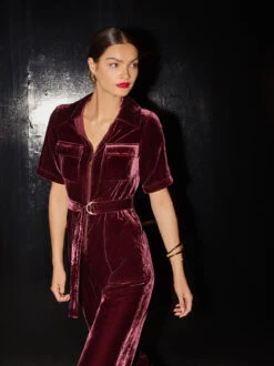 Serena Burgundy Velvet Jumpsuit 7 Serena Burgundy Velvet Jumpsuit -Kitri Studio serena burgundy velvet jumpsuit by kitri studio 43085253148972