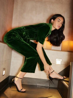 Serena Green Velvet Jumpsuit 9 Serena Green Velvet Jumpsuit -Kitri Studio serena green velvet jumpsuit by kitri studio 43085241418028