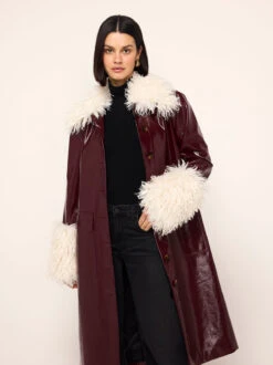 Simone Burgundy Vinyl Coat 6 Simone Burgundy Vinyl Coat -Kitri Studio simone oxblood vinyl coat by kitri studio 46357964095788