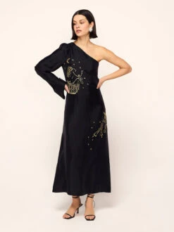 Vavara Black Opera Embroidered One Shoulder Maxi Dress 10 Vavara Black Opera Embroidered One Shoulder Maxi Dress -Kitri Studio vavara black opera embroidered one shoulder maxi dress by kitri studio 46357934965036
