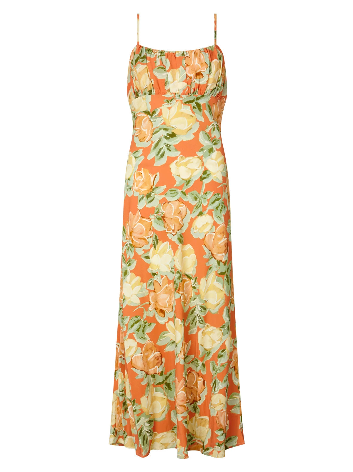 Velma Apricot Painted Floral Print Midi Dress 5 Velma Apricot Painted Floral Print Midi Dress - Image 5