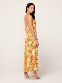 Velma Apricot Painted Floral Print Midi Dress 8 Velma Apricot Painted Floral Print Midi Dress -Kitri Studio velma apricot painted floral print midi dress by kitri studio 45086589583660