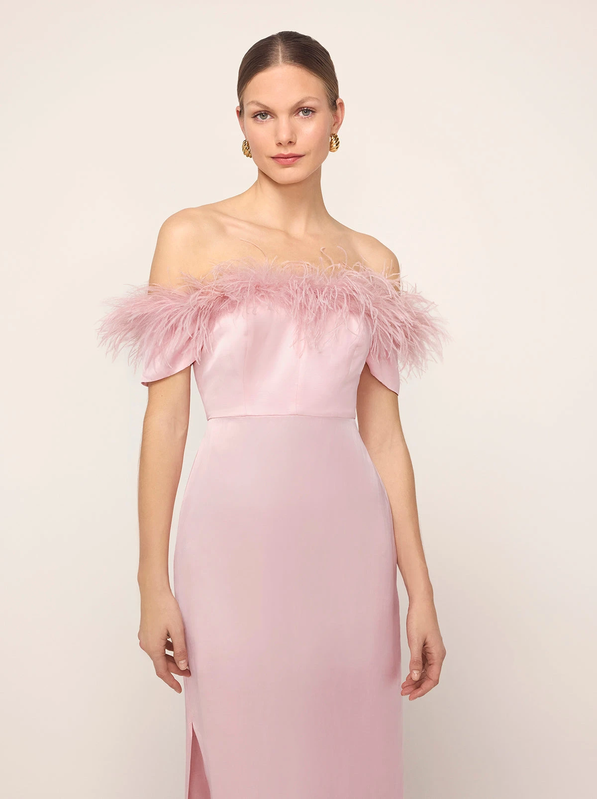 Vivien Pink Feather Midi Dress 3 Vivien Pink Feather Midi Dress - Image 3